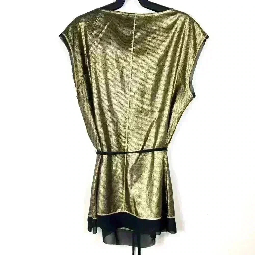 Simply Vera Vera Wang Metallic Bow Tie Shirt - Picture 2 of 7